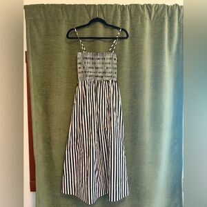 Evereve Black and White Striped Dress with removable straps